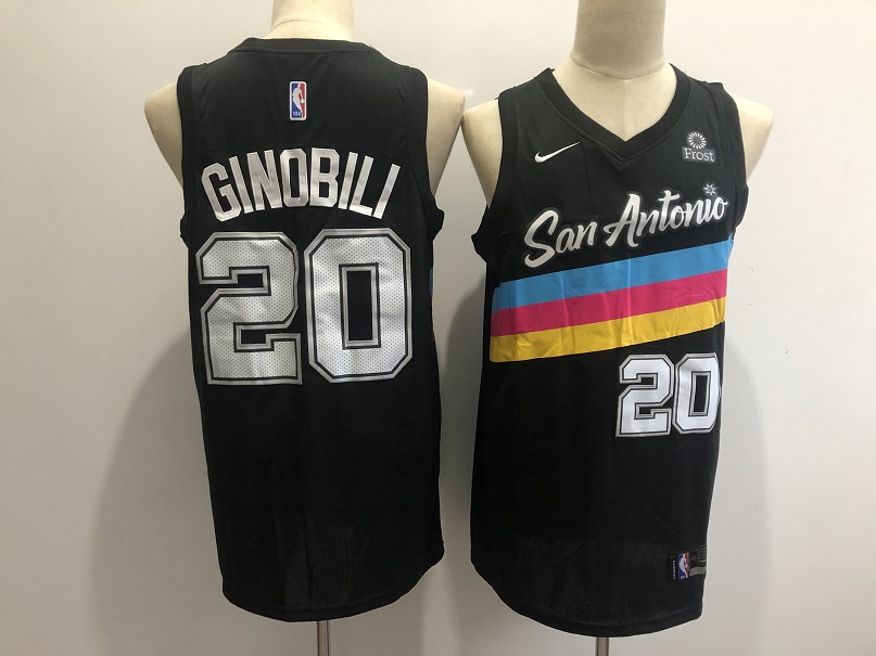 Men San Antonio Spurs #20 Ginobili Black Nike City Edition NBA Jerseys